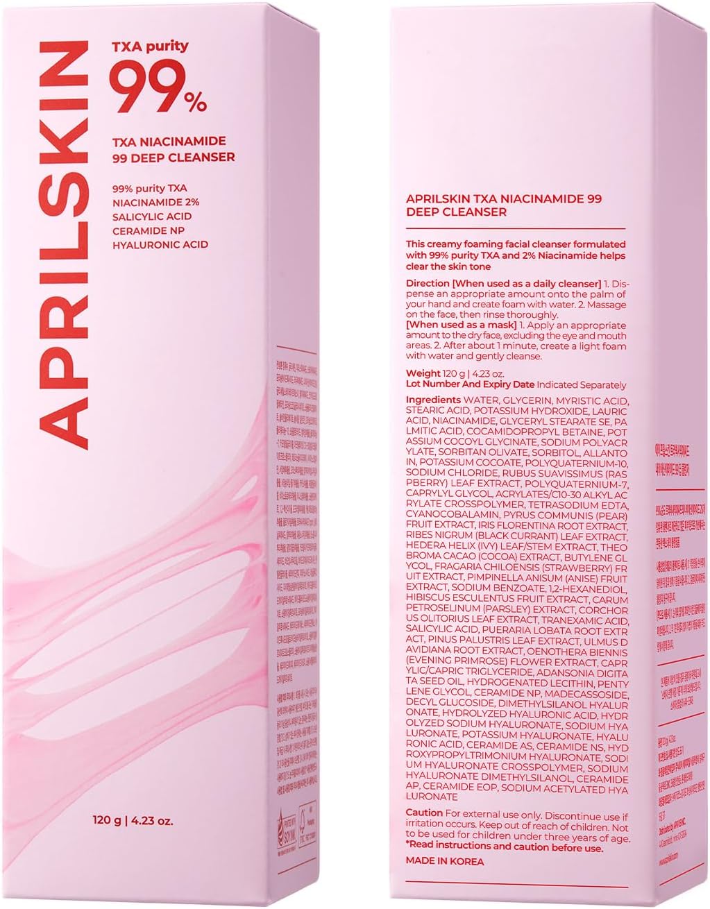 APRILSKIN TXA Niacinamide 99 Pore Care Pink Bubble Gum Deep Cleanser | 99% High-Purity TXA+Niacinamide | All-in-One Cleanser: Deep Cleansing, Blackhead Care, Pore Care, Moisturizing | 4.23 fl.oz. - Image 9