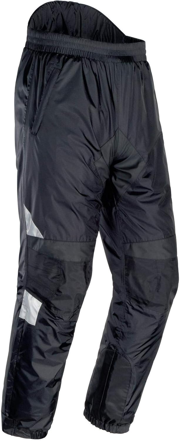 Tourmaster Sentinel 2.0 Women Motorcycle Rain Pants front view showing black textile waterproof over-pants for street riding