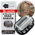 OmniShaver Premium bi directional head razor front view for fast body grooming