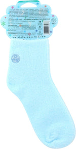 Earth Therapeutics blue aloe socks folded packaging view
