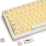 OHY XVX White Keycaps MOA Profile mechanical keyboard set top view showcasing rounded layout