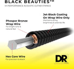 DR Strings Black Beauties light gauge string set layout
