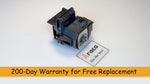 Three quarter dimensional view illustrating the complete integrated projector lamp module assembly