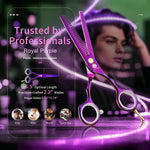 Purple Dragon professional hair cutting shears with purple finish