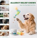 Close up view of the chicken flavored soft chews for dog seasonal allergy and skin relief.