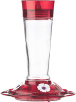 More Birds ruby hummingbird feeder front view with glass bottle