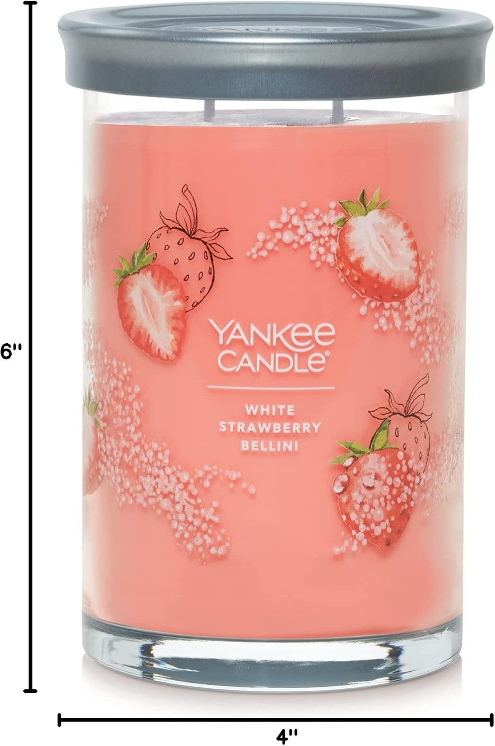 Yankee Candle Large Tumbler Scented Candle with up to 80 Hour Burn Time, Premium Plant Wax Blend for Consistent Burn, 20 oz Tumbler Candle with Room Filling Fragrance, White Strawberry Bellini - Image 9