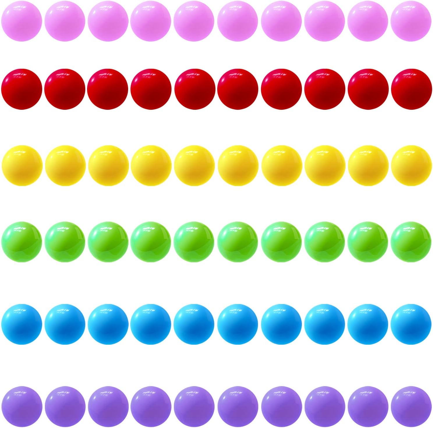 Hotusi Chinese Checkers Marbles Balls front view showcasing sixty pieces in six vivid colors