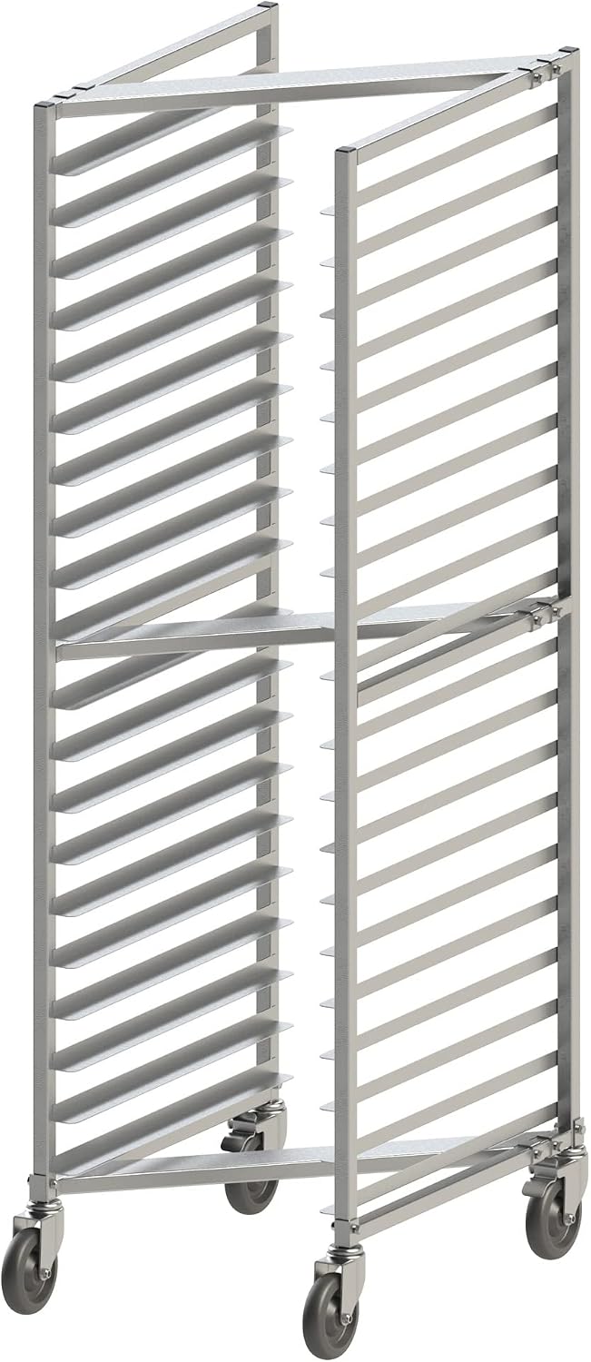 Winco sheet pan rack cover transparent plastic material close up.