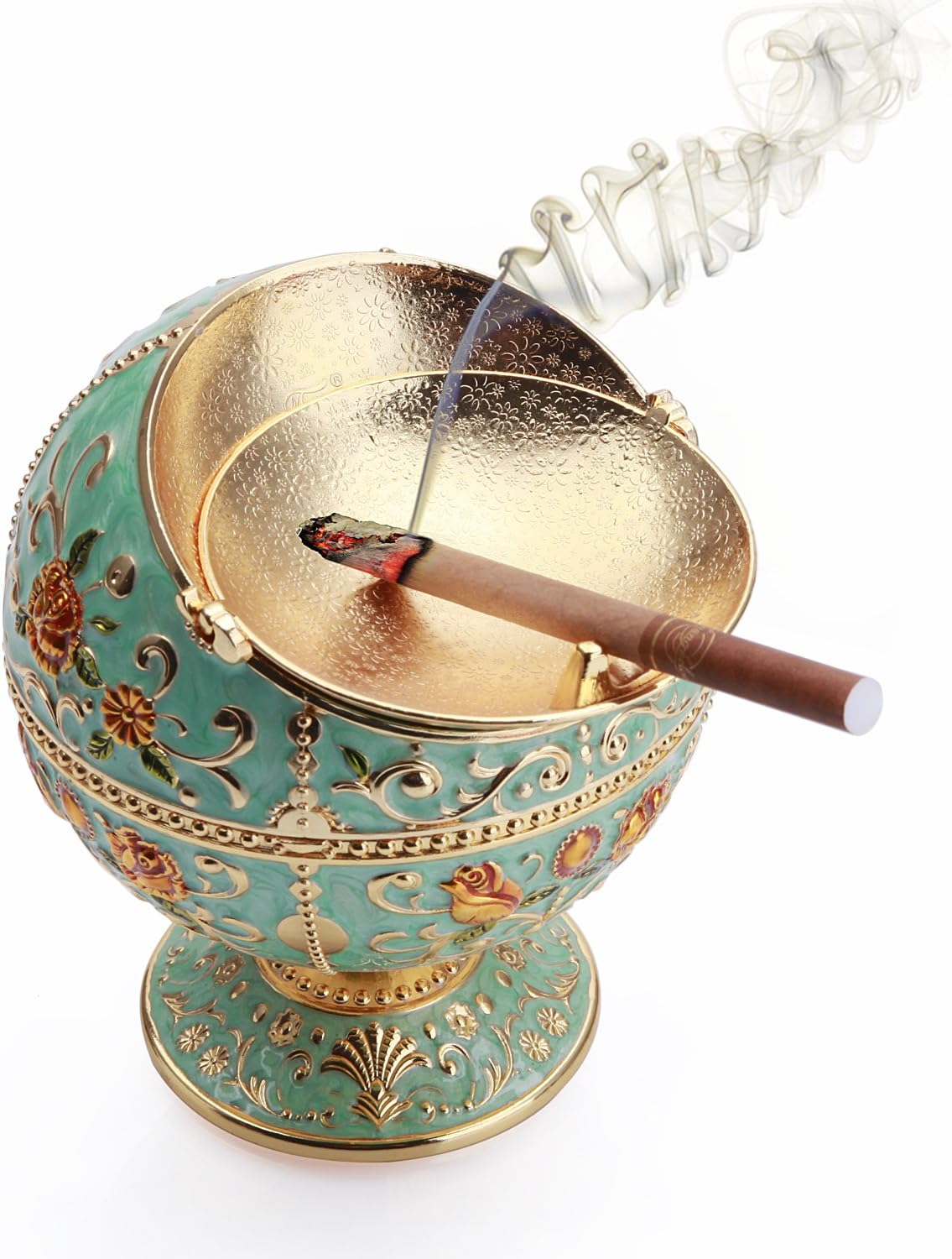 K Cool decorative ashtray side view highlighting pedestal base