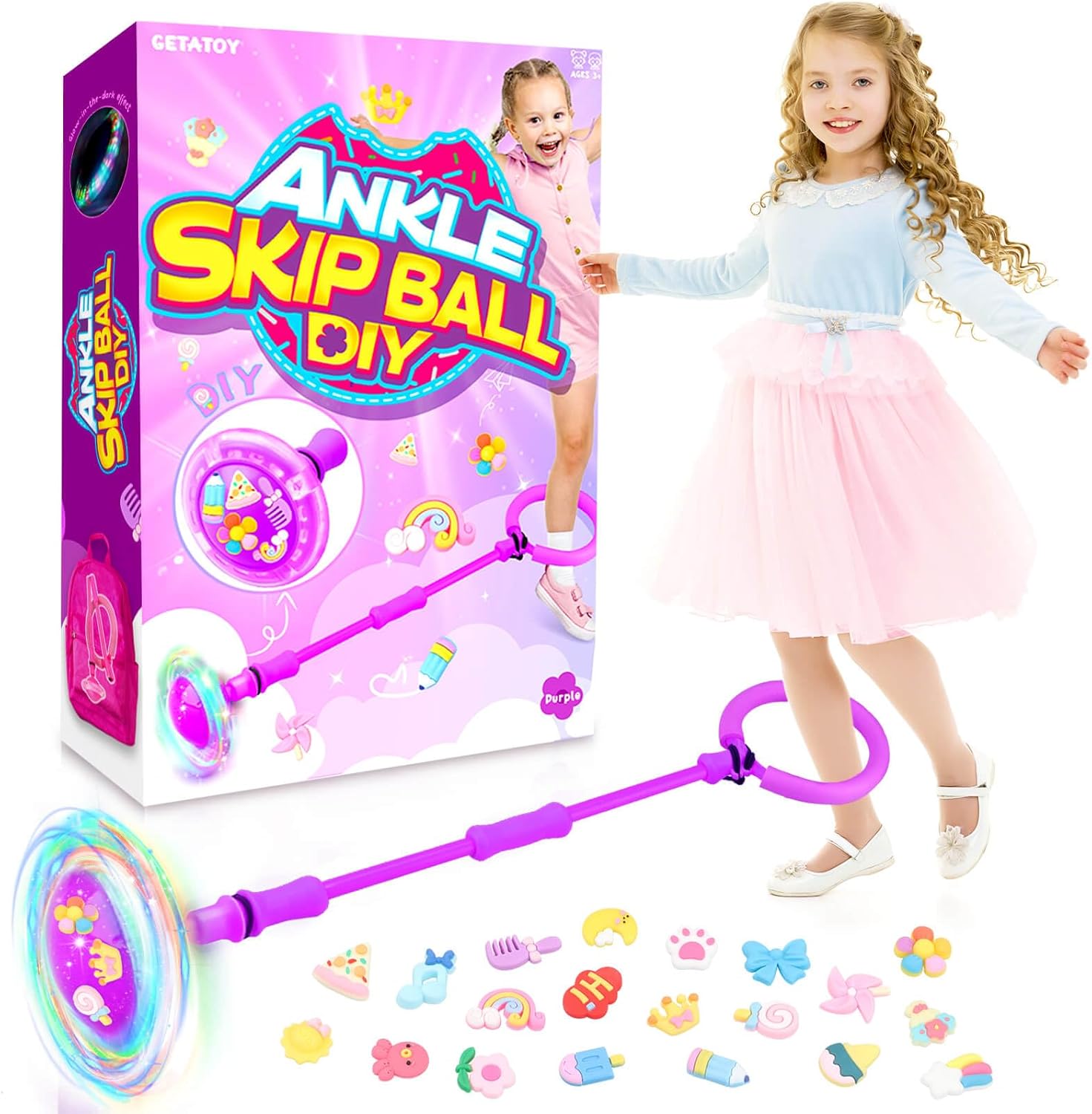 Getatoy Ankle Skip Ball with flashing LED wheel