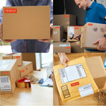 High visibility red and white packaging label roll