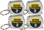 Compact chrome Stanley 39-130 key tape measure attached to keys