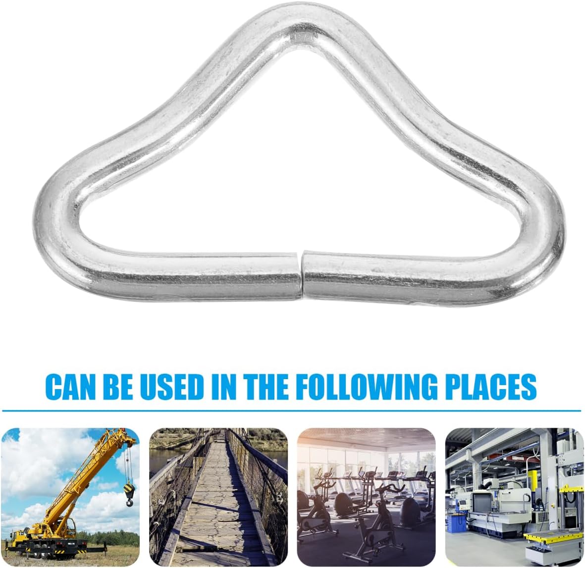 Trampoline Buckles Plated Steel Triangle Rings for Trampoline Strap Replacement 40 Pack V-Ring Connectors for Net Bag and Craft Use 1.85 X 1.10 X 0.15 in - Image 9