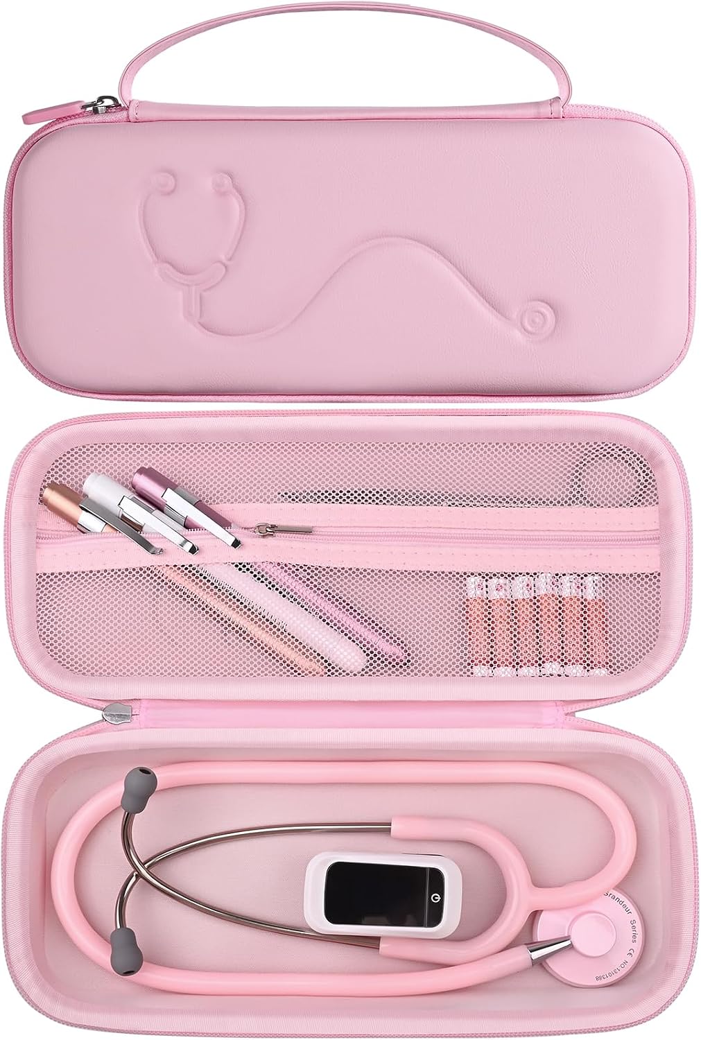Keefitt stethoscope case front view in pink