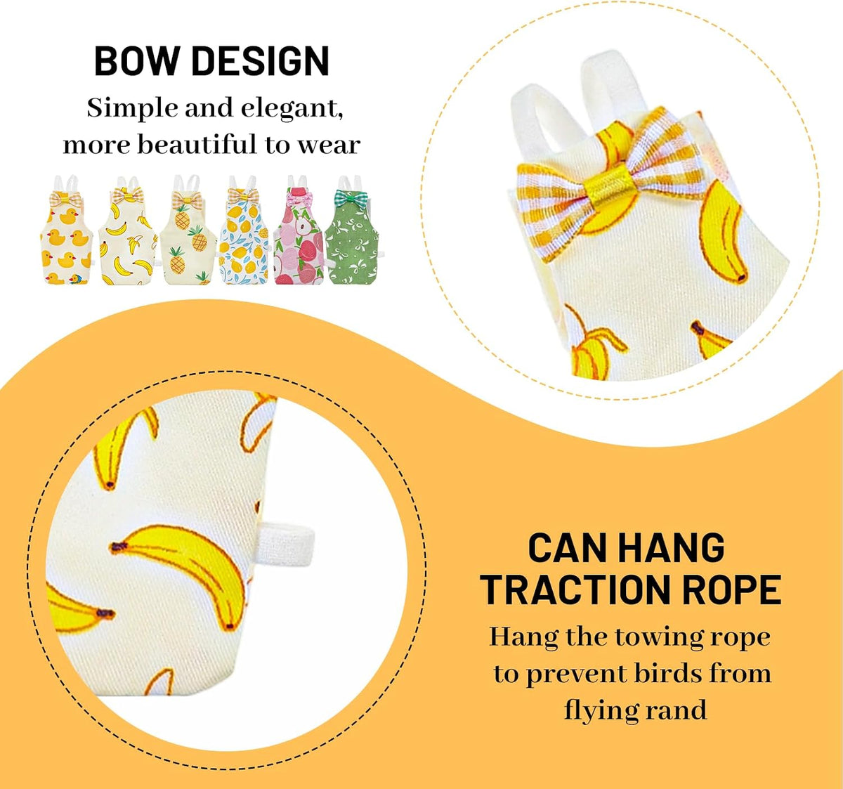 Telooco bird nappies for lovebirds showing the durable polyester fabric and stitching detail