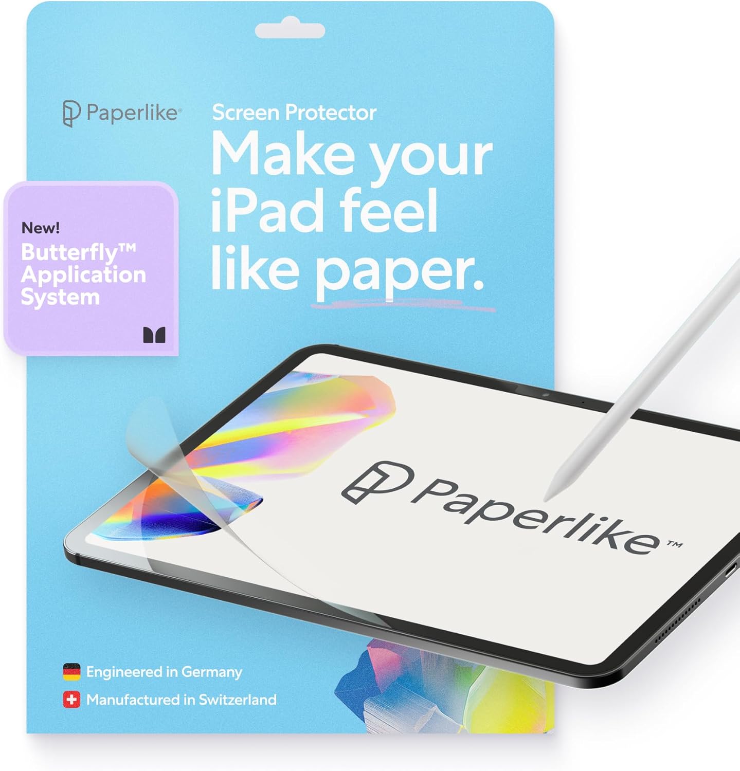 Paperlike 3 screen protector for iPad Air and Pro 13 inch front view