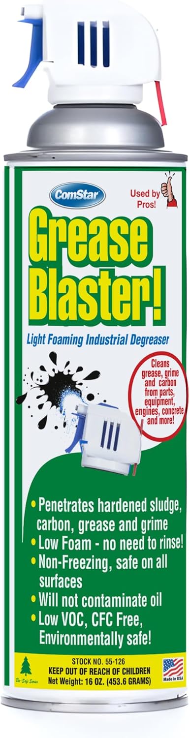 ComStar Grease Blaster heavy duty aerosol degreaser front view for engine cleaning