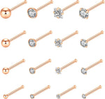 16pcs 20g Stainless Steel Nose Stud for Women 20g Nose Ring Surgical Steel for Men Body Piercing Jewelry - Image 11