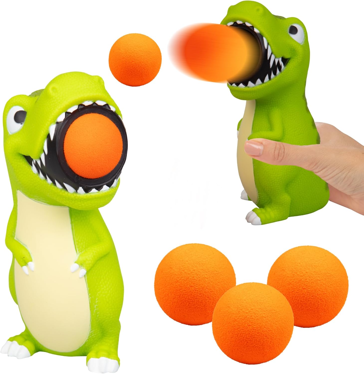 Hog Wild T-Rex Dinosaur Popper Toy front view active launcher for kids