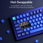Keychron Q1 RGB Wired Custom Mechanical Keyboard, 75% Layout RGB Backlight with Hot-swappable Gateron G Pro Brown Switch Double Gasket Compatible with Mac Windows Linux (Blue) -Version 2 - Image 4