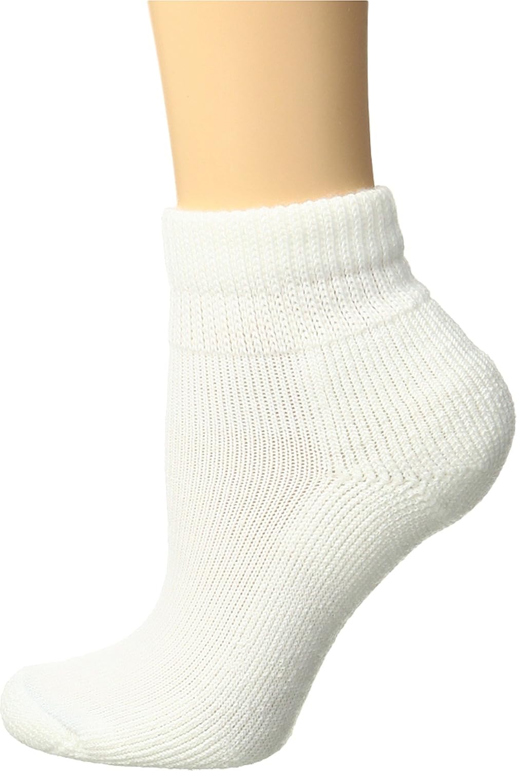 Thorlos low cut sock cuff and seamless toe construction