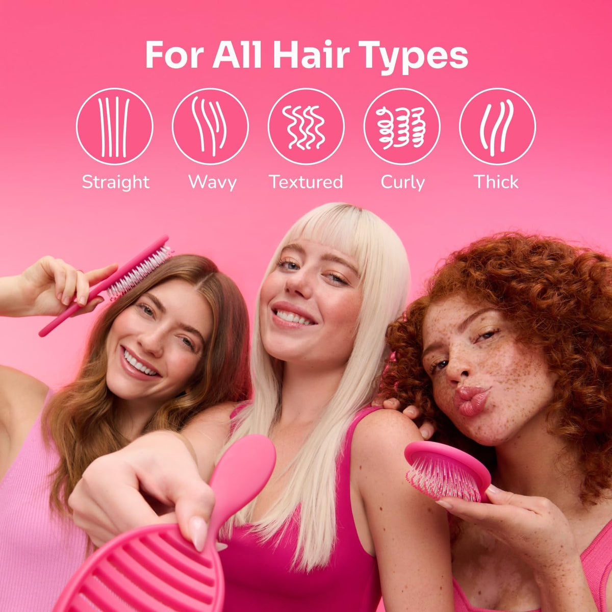 Wet Brush mini detangler pink purple and blue pack