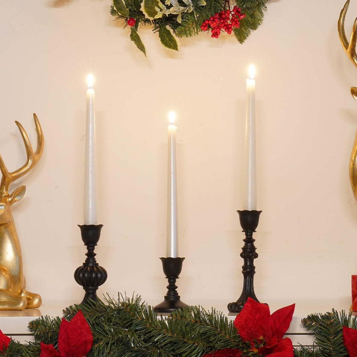 Guichifun set of 3 taper candle holders staged angle
