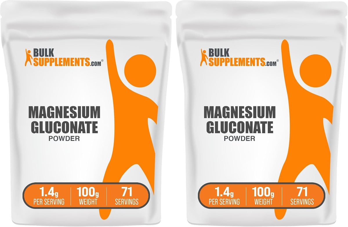 Authentic BulkSupplements premium magnesium formula displaying the precise 1.4 grams per serving instructions.