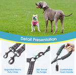 BAAPET reflective double dog lead highlighting safety stitching for night walks.