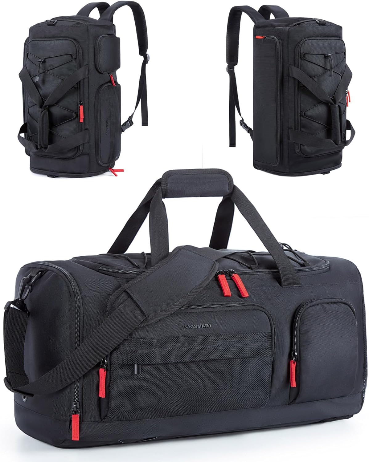 Bagsmart gym bag front view showing athletic sports backpack design