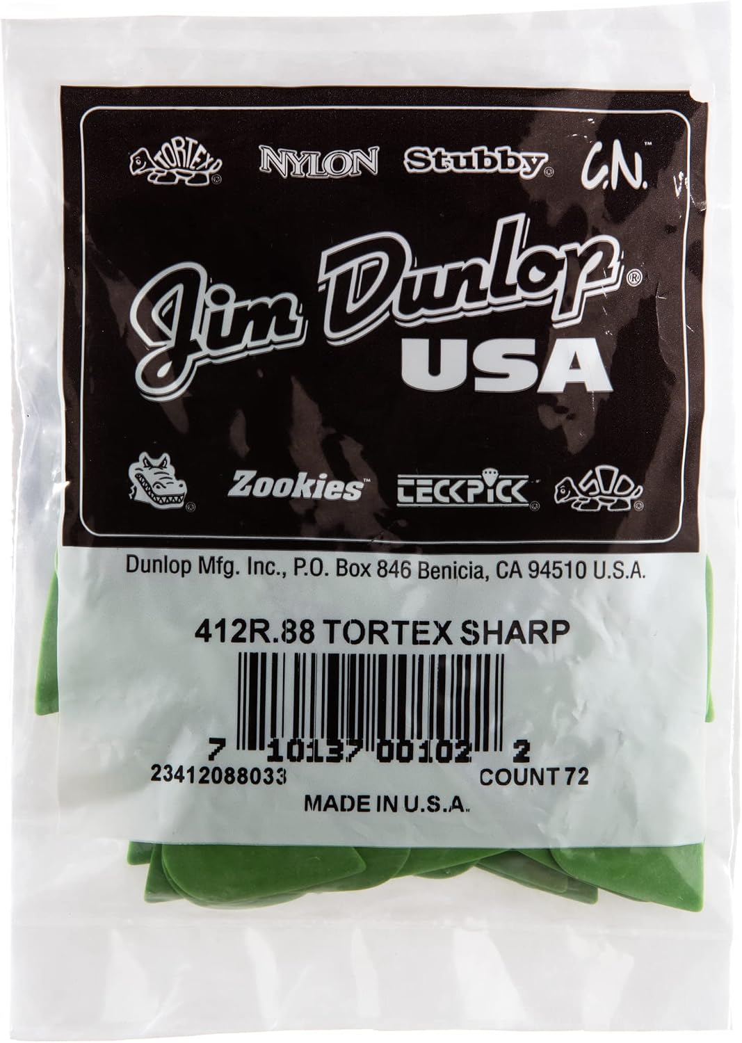 Jim Dunlop guitar picks showing matte grip surface texture