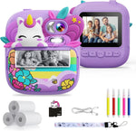 Tiatua Kids Instant Print Digital Camera front view purple unicorn design
