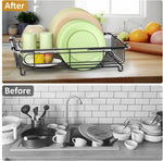 Expandable in Sink Dish Drying Rack,Small Dish Rack Over Sink with Utensil Holder,Stainless Steel Dish Drainers for Kitchen Counter,Sink Drying Rack for Small Space,14.57"-20.87"L x 10.24"W x 2.76"D - Image 9