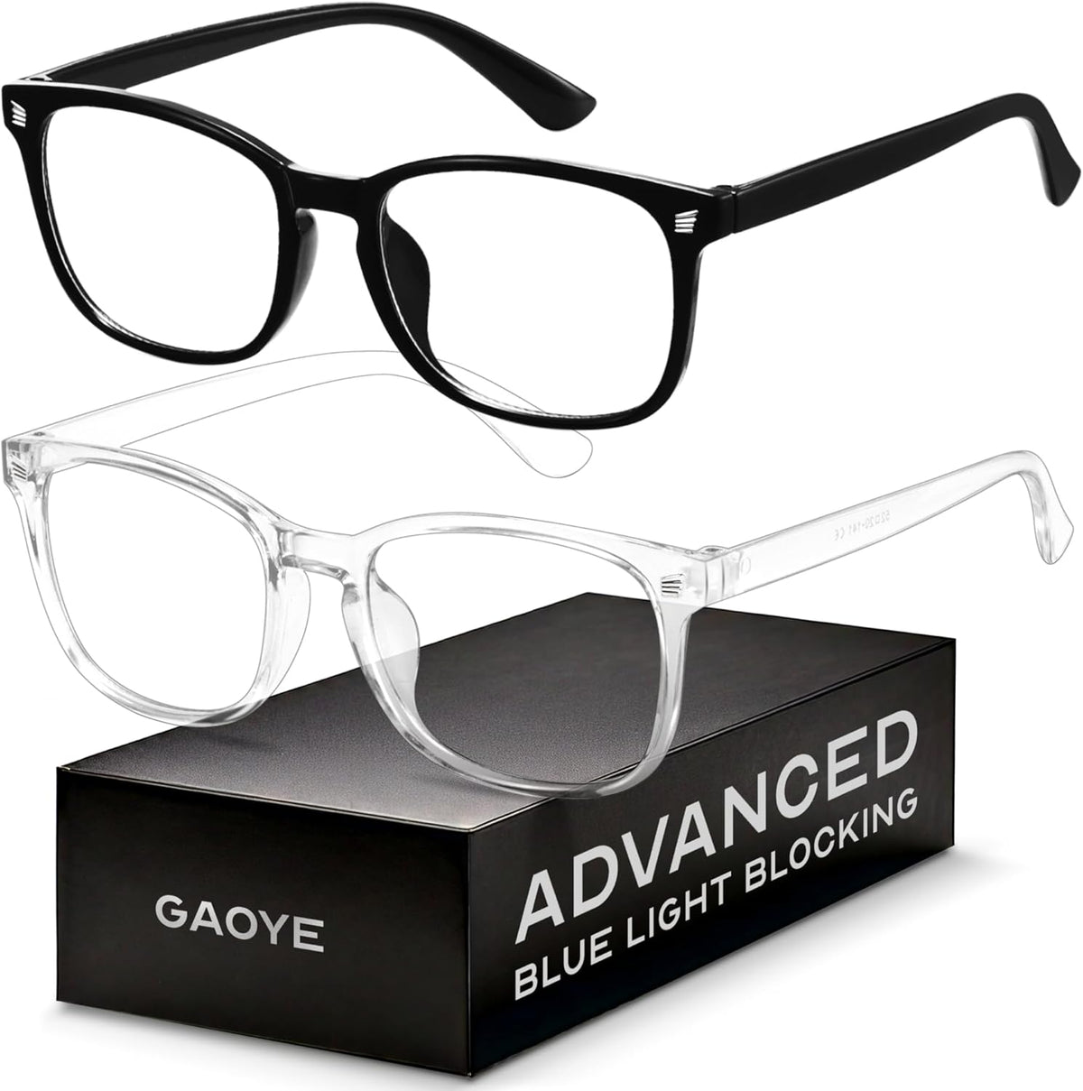 Gaoye blue light blocking glasses front view showcasing the modern square frame design.