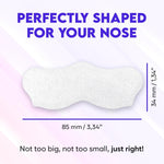 Back of Bloomora nose pore strips packaging with ingredients