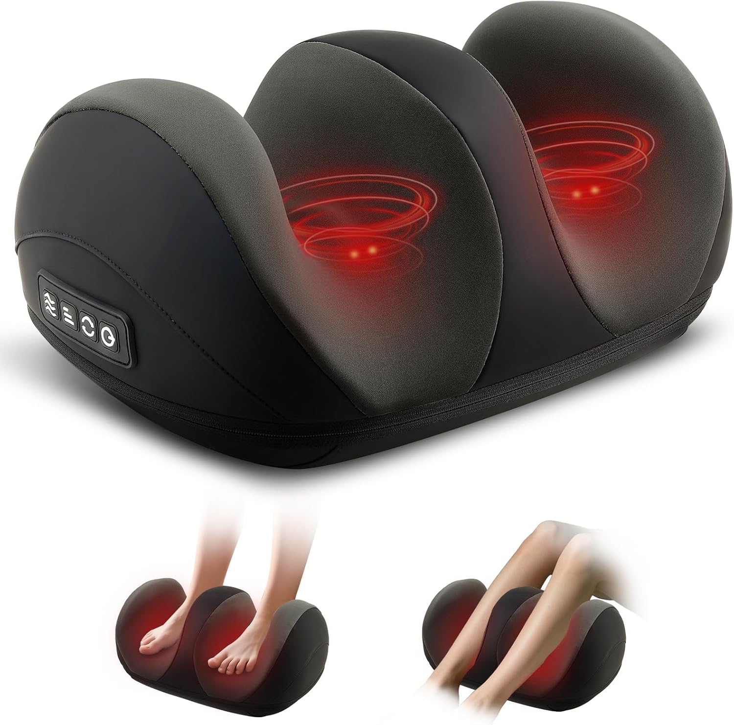 CCHYF foot massager machine front view showing black premium finish and control panel.