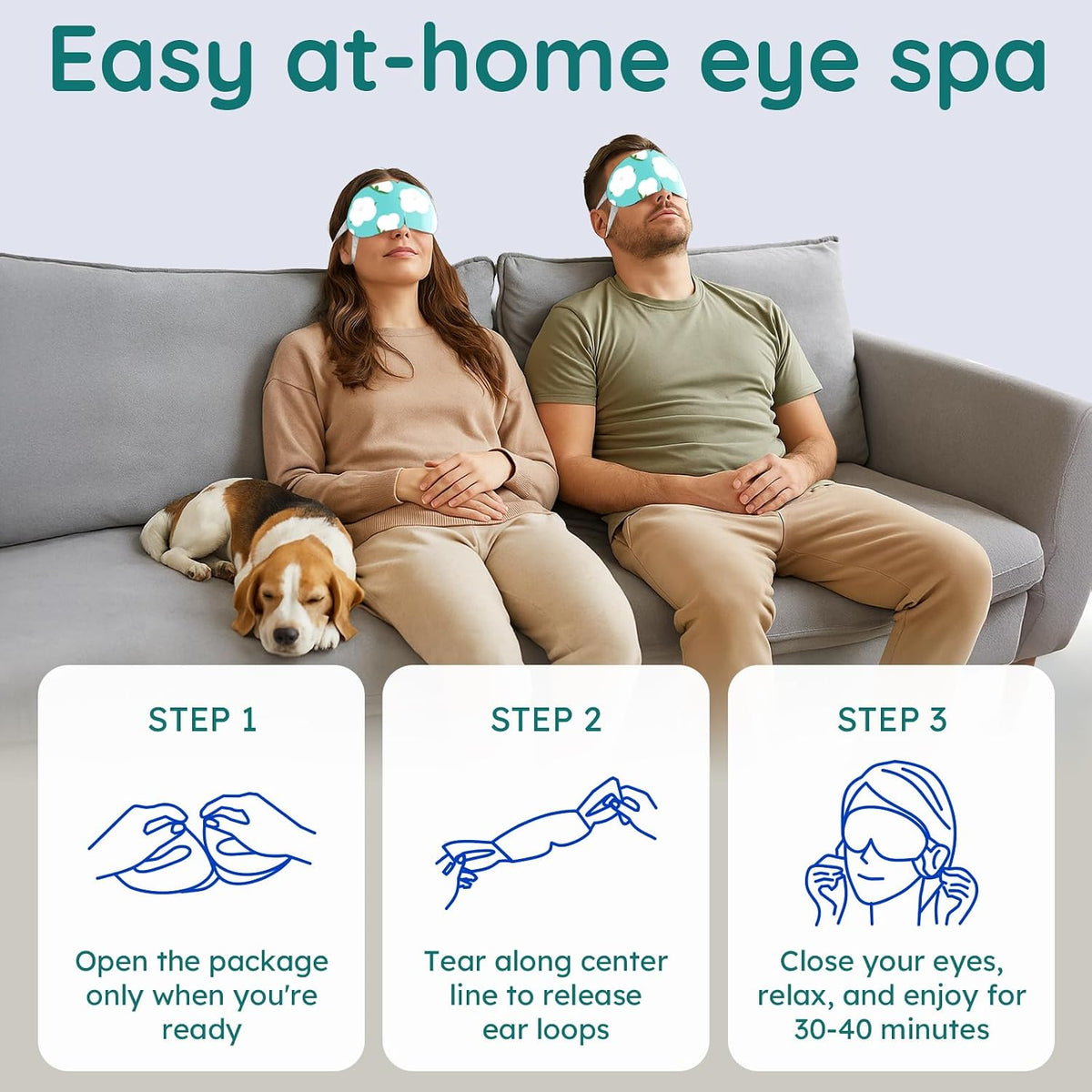 Bloomora disposable steam eye mask opened flat