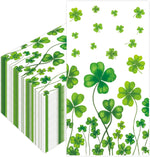 Jarthenaamcs St. Patrick's Day guest napkins front view featuring shamrock design