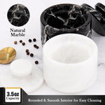 Marblous Krafts natural stone salt dish on kitchen countertop