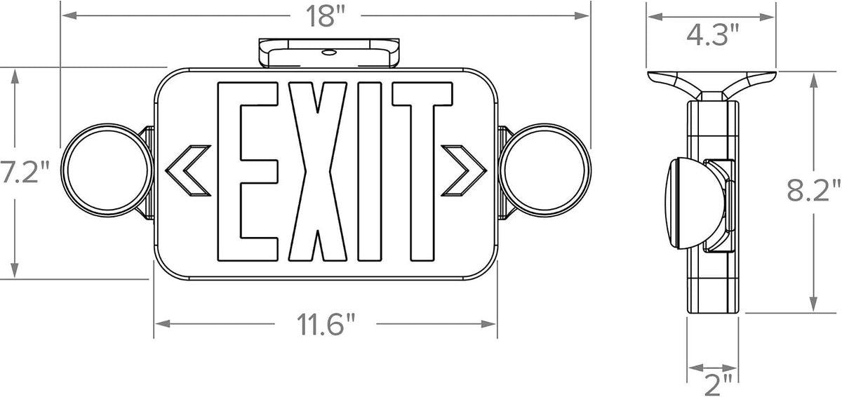 Hubbell combination exit light side lamp heads adjustment
