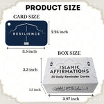 Zarf Islamic Affirmations Cards displayed on wooden stand