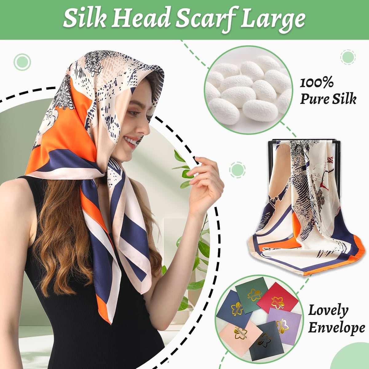 Wuziningle mulberry silk scarf lifestyle styling
