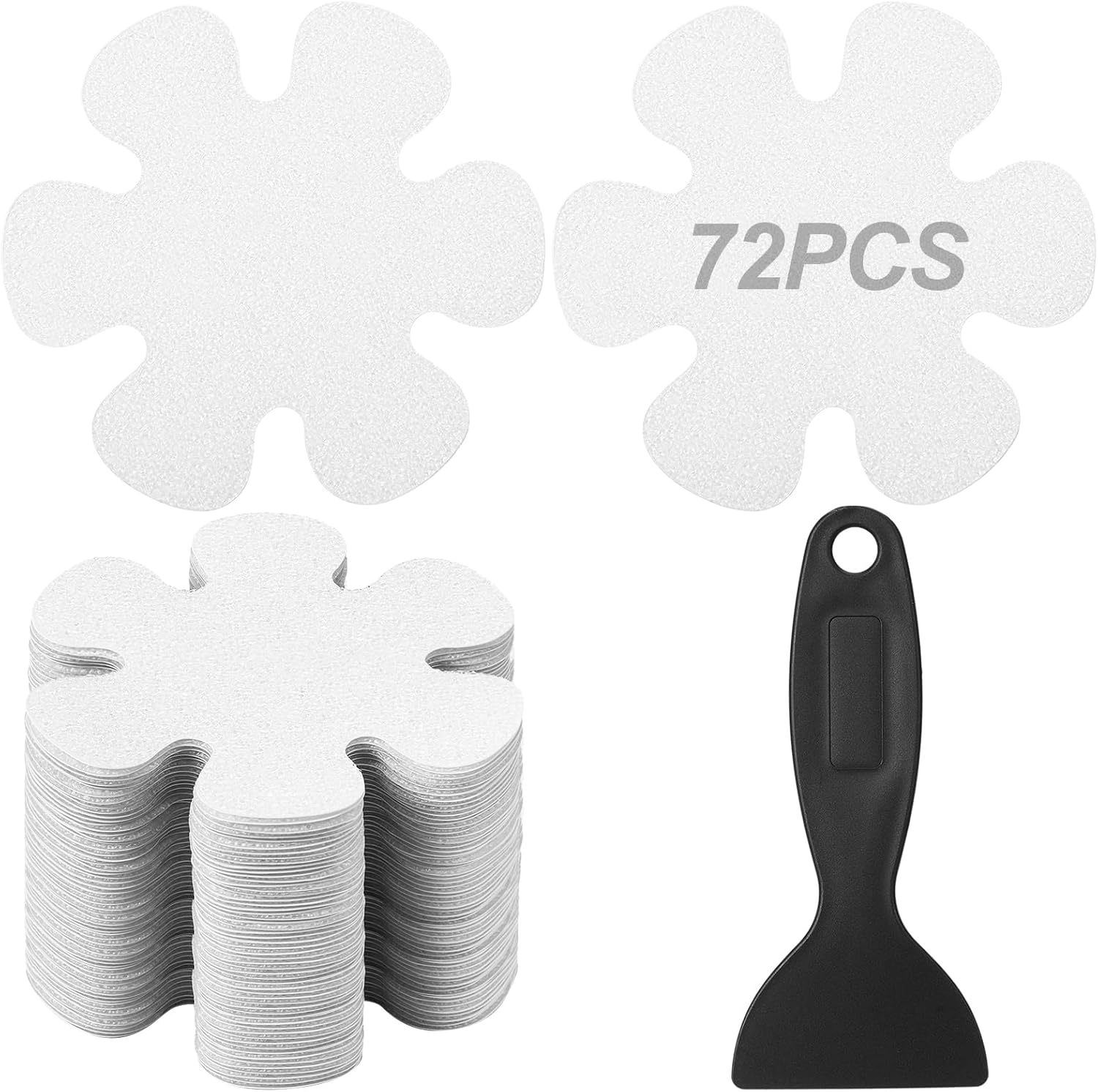 Secopad 72 pieces non-slip bathtub stickers clear safety strips set