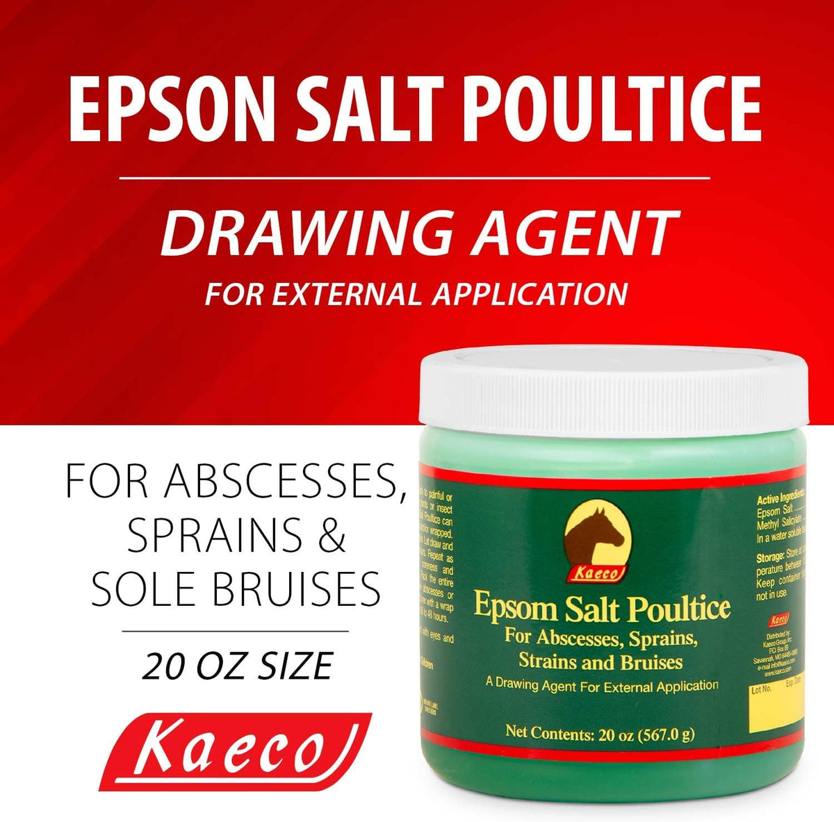 Kaeco Epsom Salt topical drawing gel packaging showing product ingredients