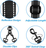 PetBonus heavy duty double leash displaying the four comfortable foam padded handles.