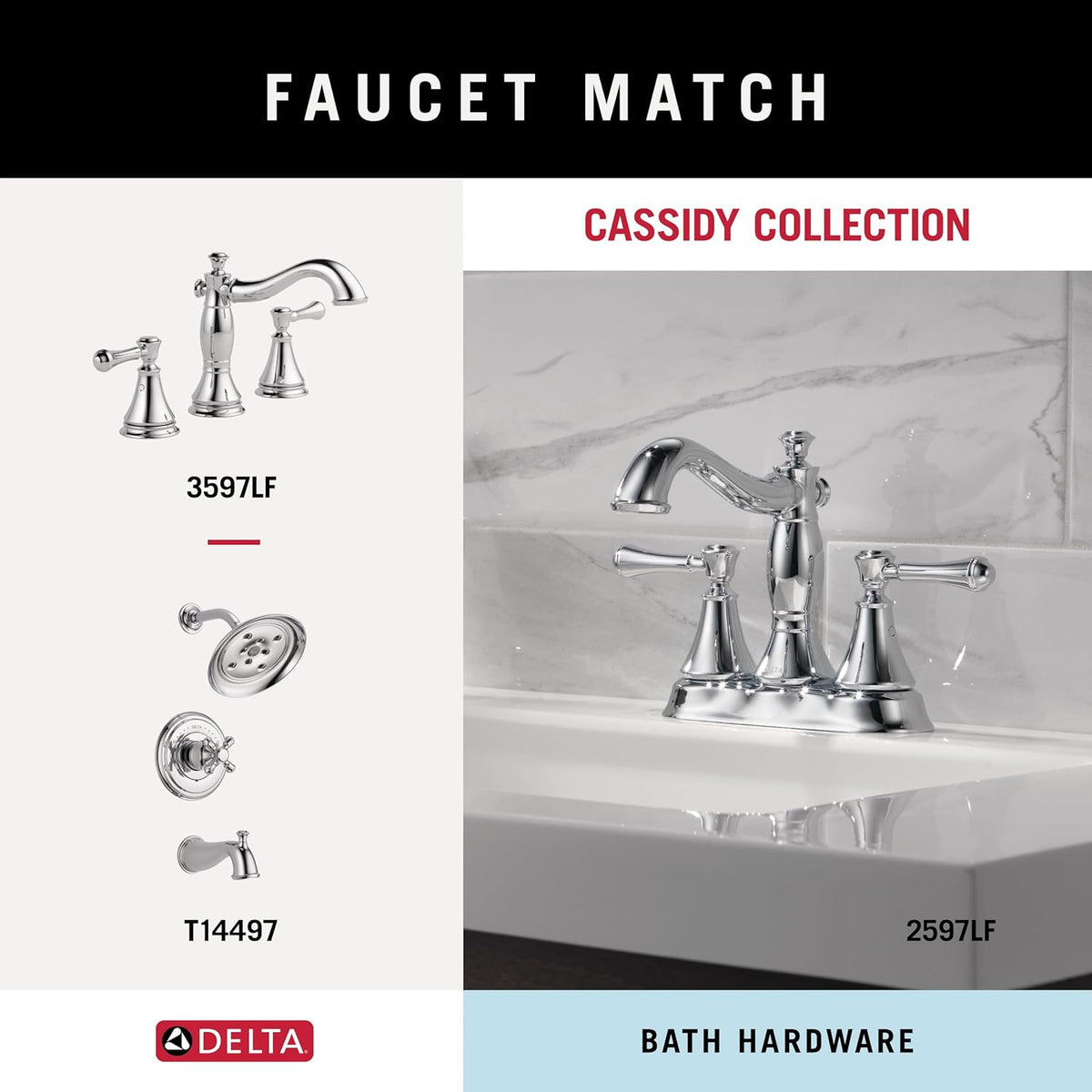 Delta Cassidy square towel ring paired with bathroom decor