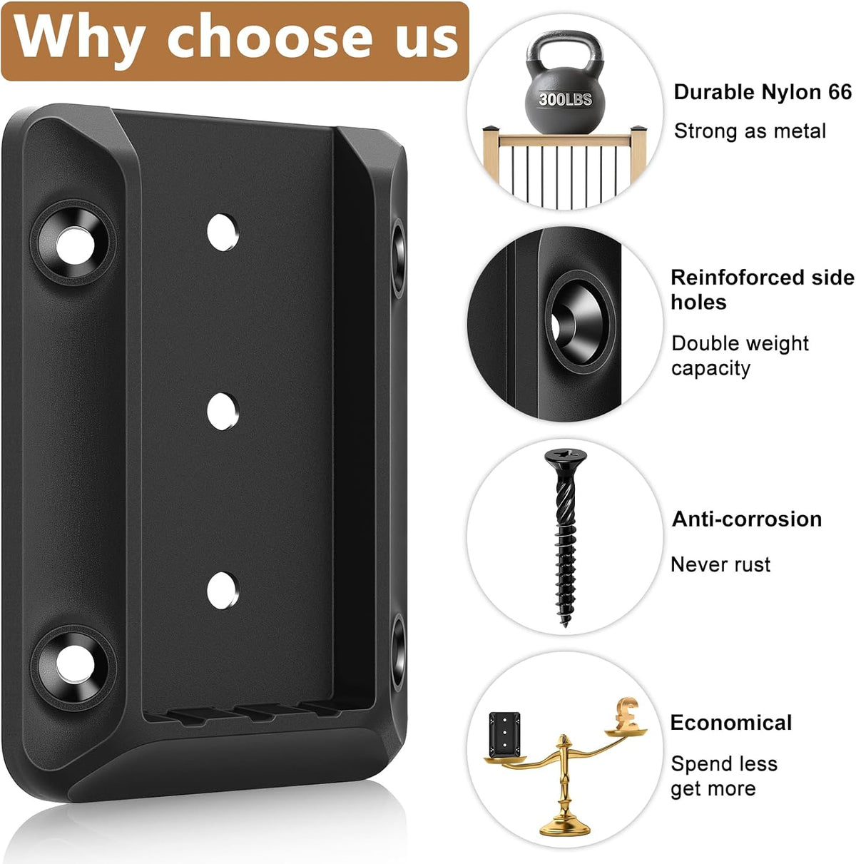 Steel DN Mate nylon railing bracket dimensions and size profile