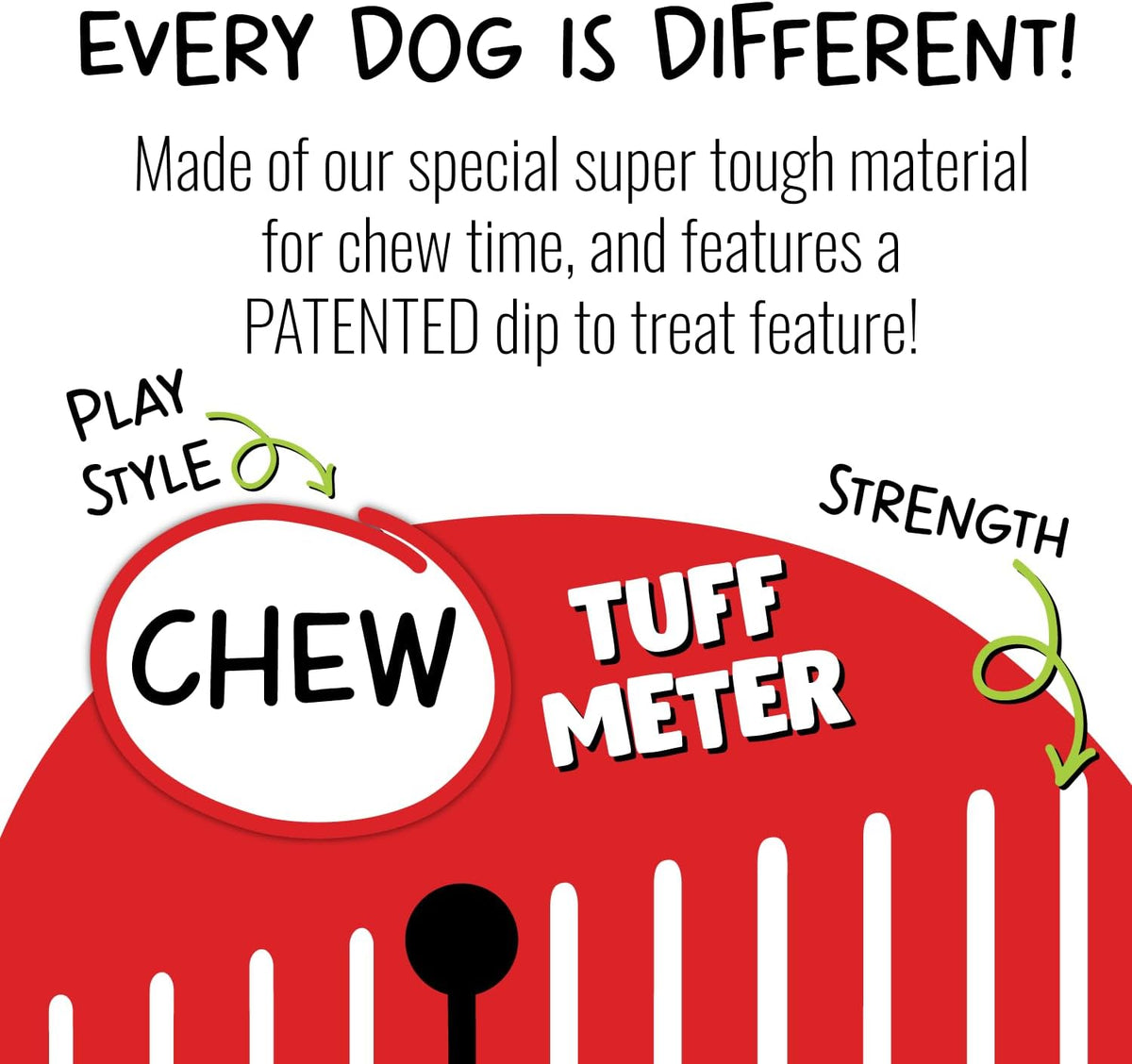 Jolly Pets Dipper dog toy ready for peanut butter stuffing