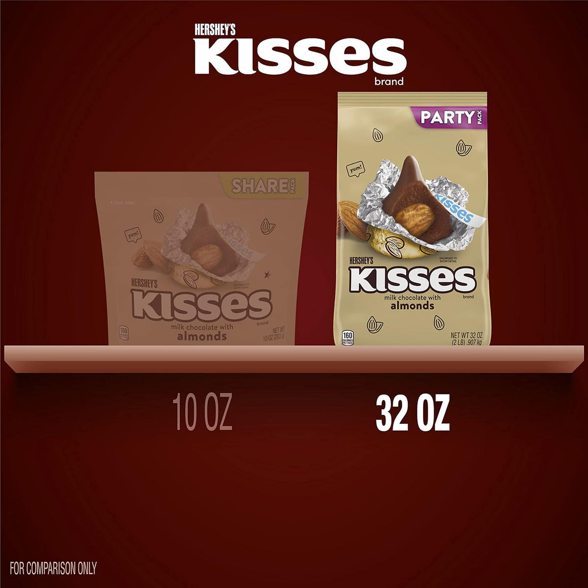 Hershey's Kisses 32 Ounce bulk party pack being used as a dessert topping ingredient